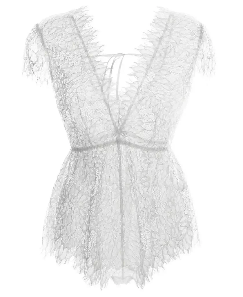 Memoi Women's Ava Sheer Lace Lingerie Romper 3