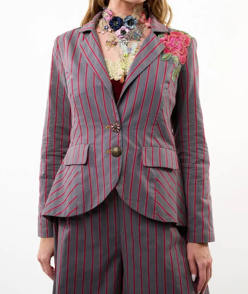 ARATTA Aratta - Statement Stripe Button Up Blazer