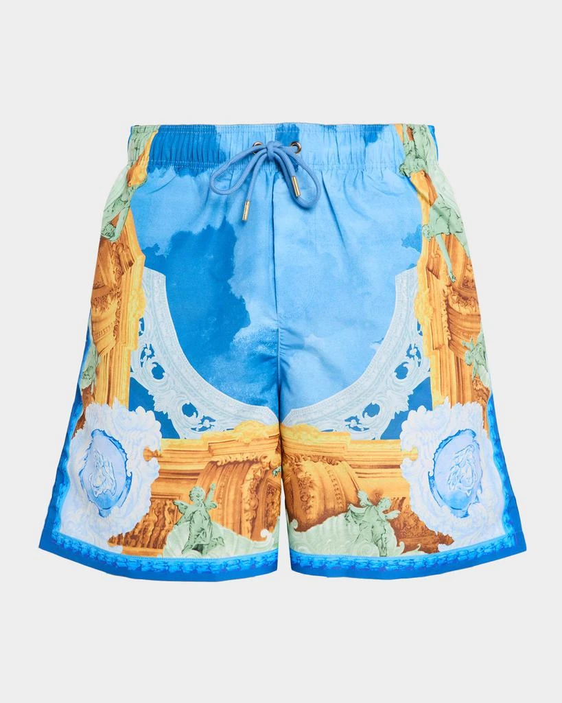 Versace Men
s Affresco-Print Swim Trunks