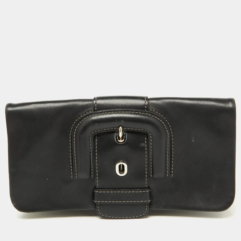 Tod's Tod's Black Leather Lucy Flap Clutch 1