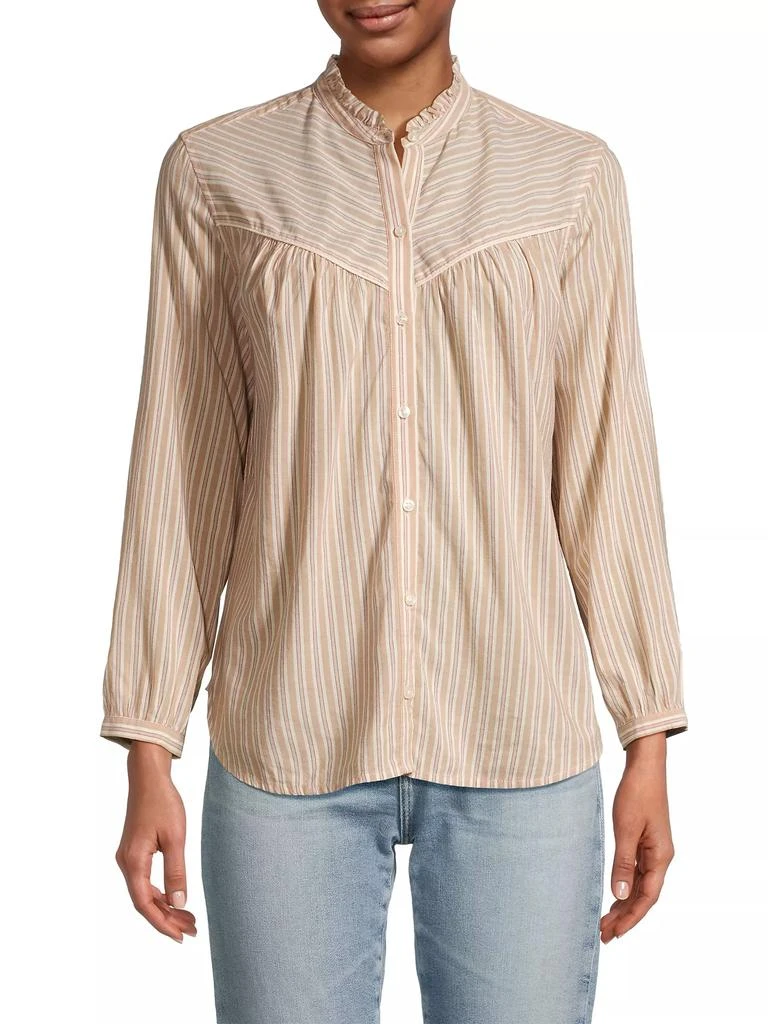 Birds of Paradis Ruth Pinstriped Cotton-Blend Shirt 3