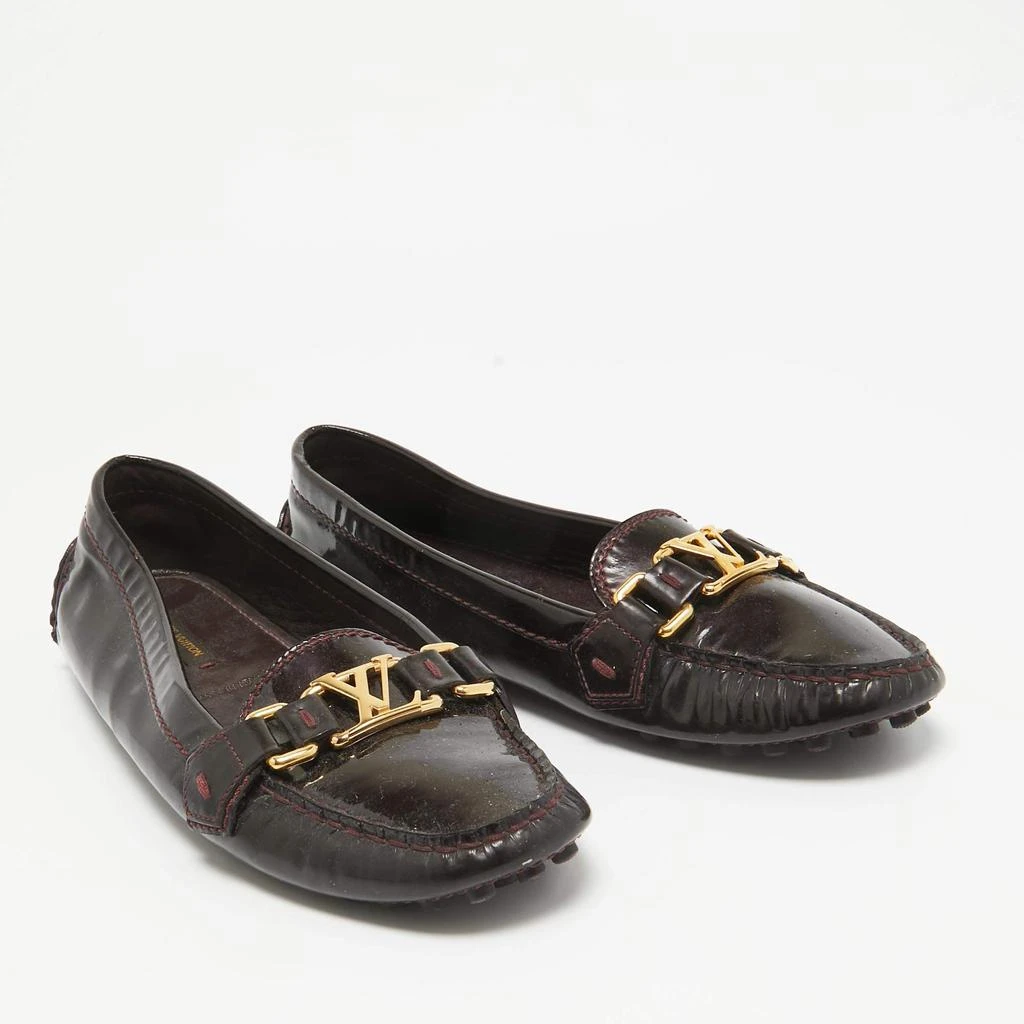 Louis Vuitton Louis Vuitton Burgundy Patent Leather Oxford Loafers Size 38 4