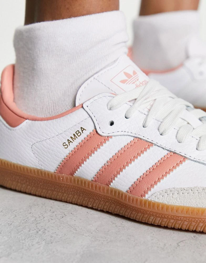 Adidas adidas Originals Samba OG trainers in white and peach 3