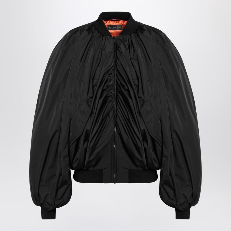 Balenciaga Balenciaga Draped Bomber Jacket In Technical Micro-Faille