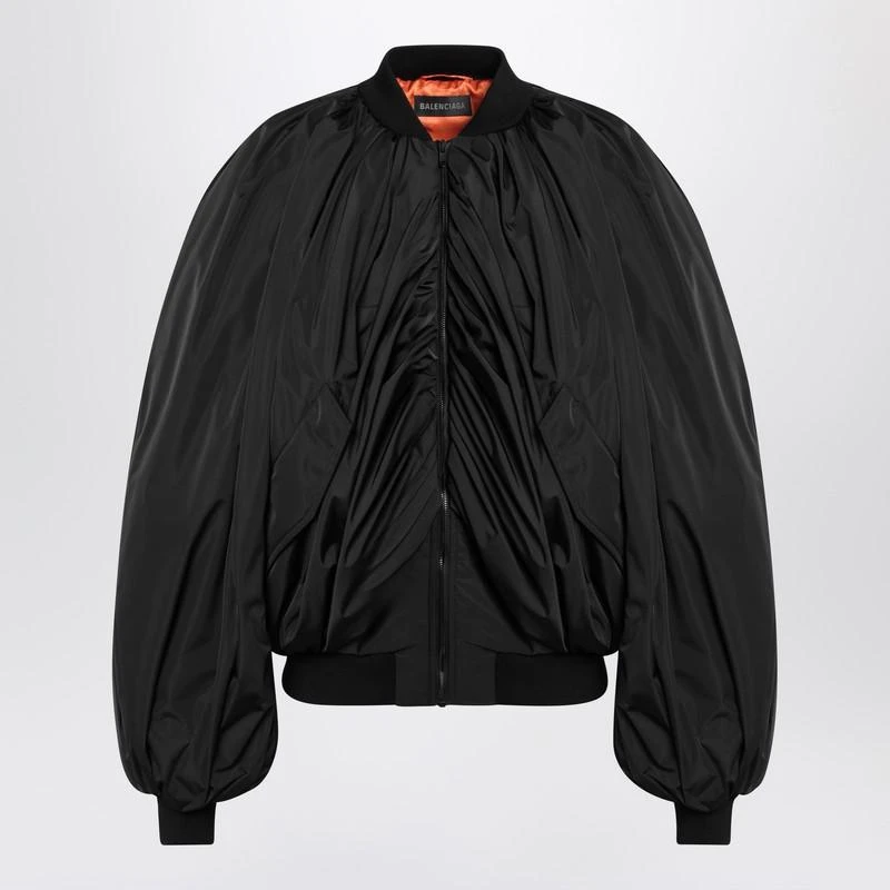 Balenciaga Balenciaga Draped Bomber Jacket In Technical Micro-Faille 1
