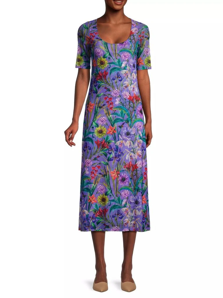 Johnny Was Daphne Floral Mesh Midi-Dress 2