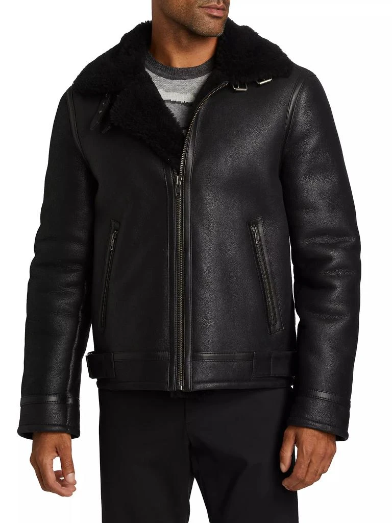 Saks Fifth Avenue COLLECTION Leather Aviator Jacket 3
