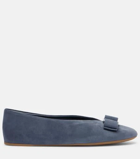 Salvatore Ferragamo Vanna bow-detail suede ballet flats 4