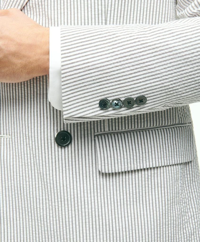 Brooks Brothers Regent Fit Stretch Cotton Seersucker Double-Breasted Suit Jacket 5