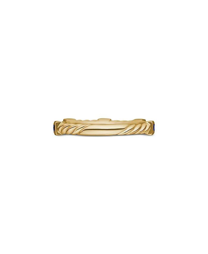 David Yurman 18K Yellow Gold Cable Sapphire Stack Band Ring 5