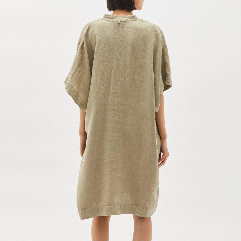 Bassike Washed Linen Gathered Tank Dress