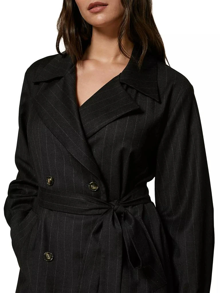 Marina Rinaldi Detroit Pinstripe Virgin Wool-Blend Belted Coat 5