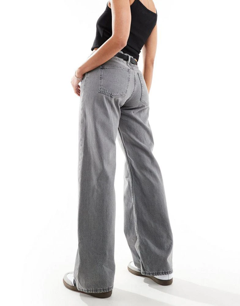Monki Monki Naoki loose fit low rise jeans in washed grey 3