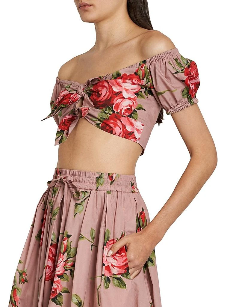 Dolce 
Gabbana Floral Off-The-Shoulder Cotton Crop Top 4