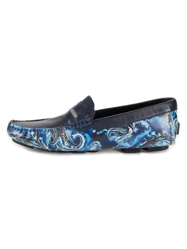 Robert Graham Fantoni Paisley Leather Penny Loafers 4