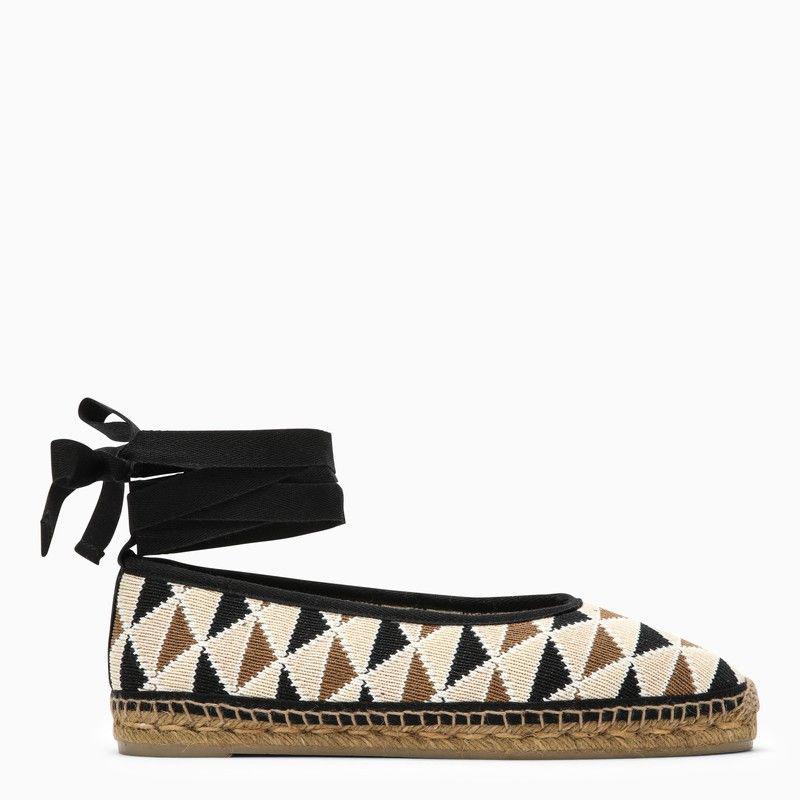 CASTAÑER CARINA LOW ESPADRILLES IN MULTICOLOURED CROCHET