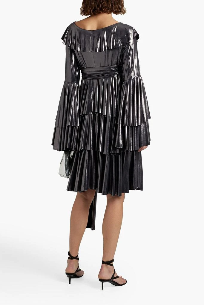 Norma Kamali Ruffled metallic jersey wrap-dress 3