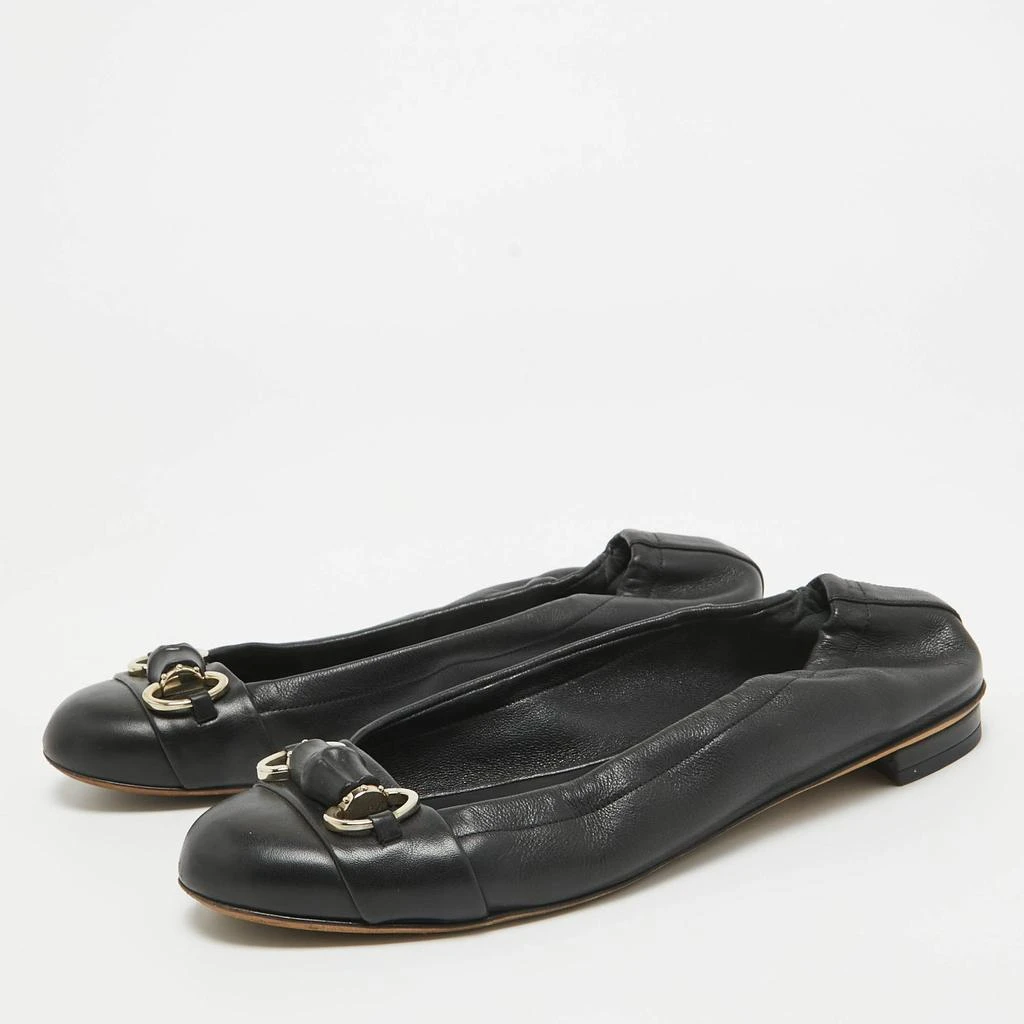 Gucci Gucci Black Leather Horsebit Ballet Flats Size 37 2