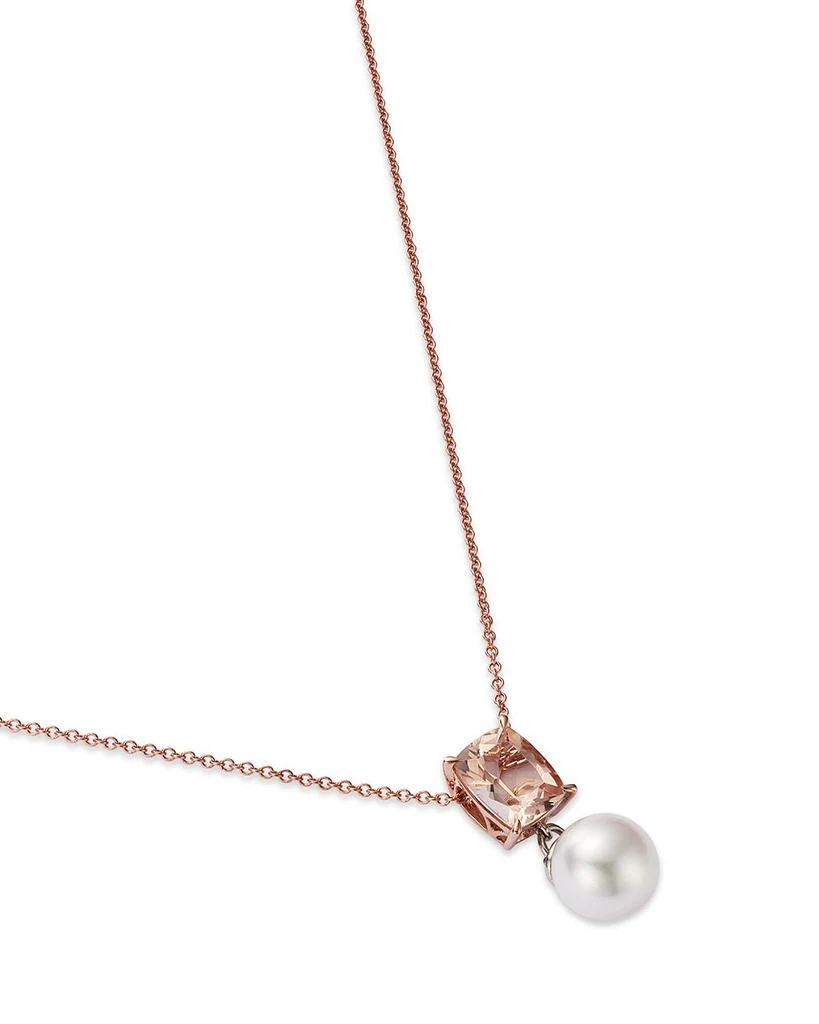 Bloomingdale
s Morganite 
Cultured Freshwater Pearl Pendant Necklace in 14K Rose Gold, 16-18" 3
