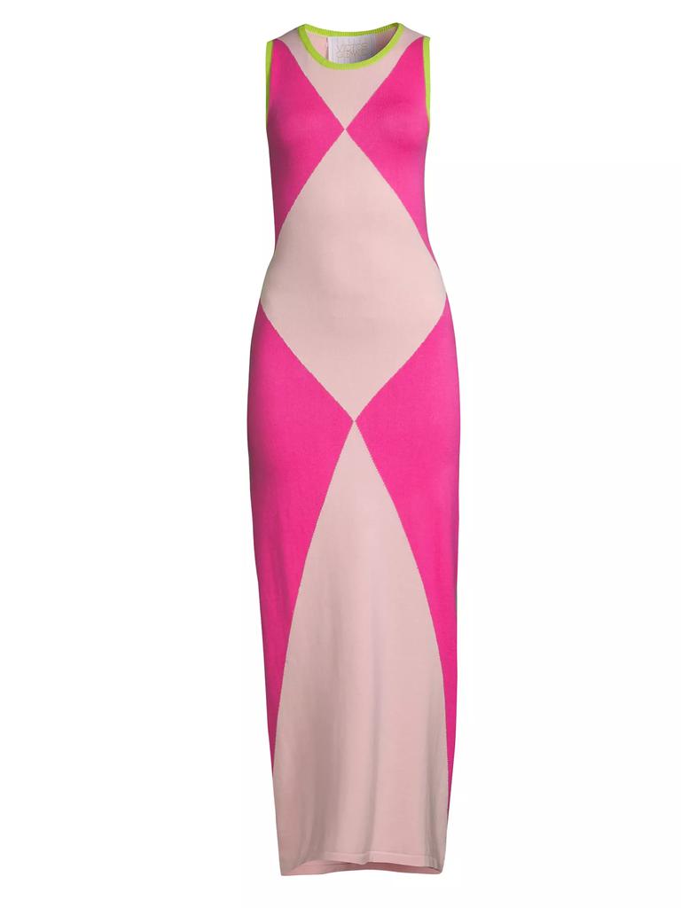 Victor Glemaud Colorblock Knit Maxi Dress