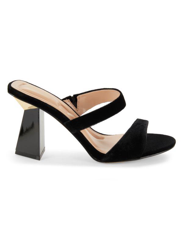 Charles David Kami Velvet Block Heel Sandals