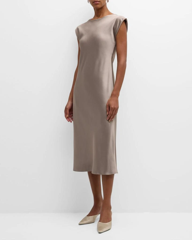 Marella Aquile Cap-Sleeve Satin Midi Dress 2