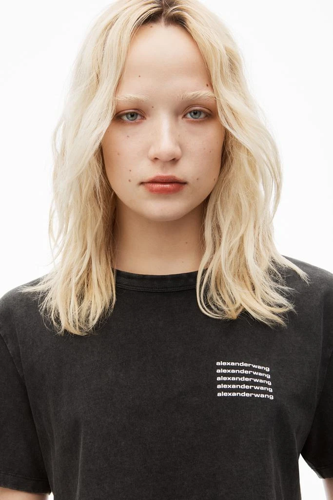 Alexander Wang CROPPED TEE IN ACID WASH JERSEY 5