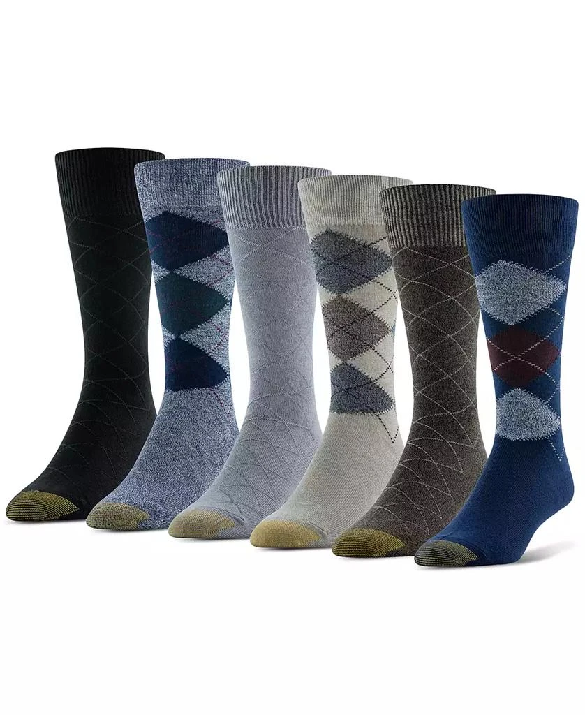 Gold Toe Men's Campbell Argyle Crew Dress Socks, 6-Pack 1