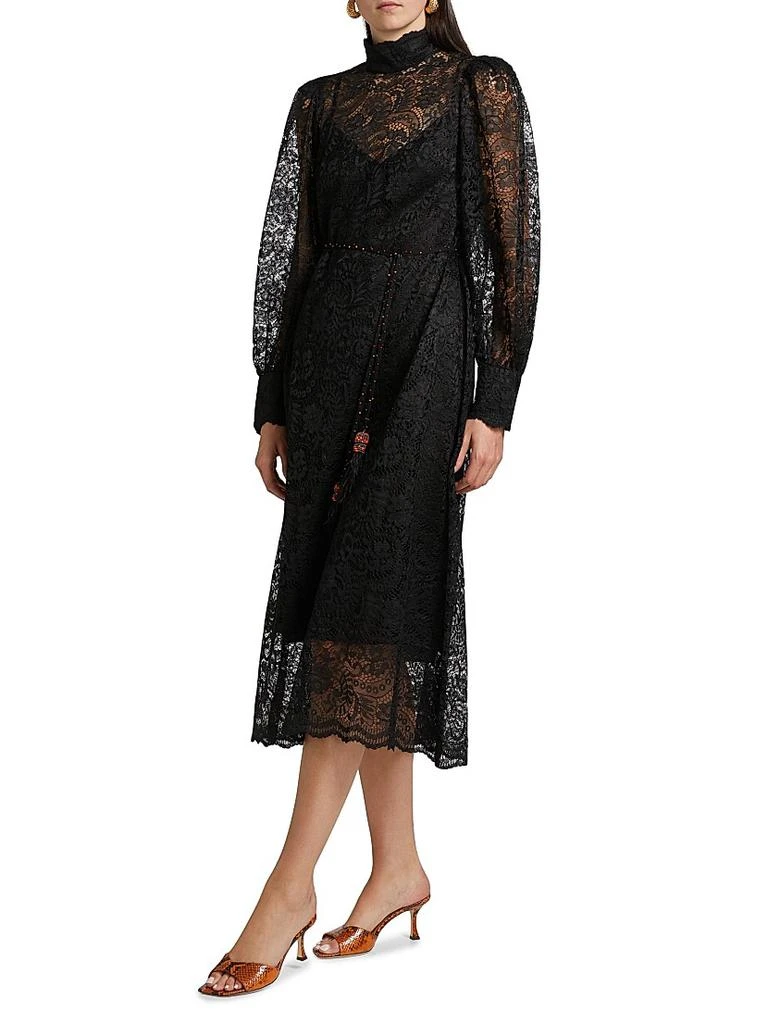 Farm Rio Lace Tie-Waist Midi-Dress 4