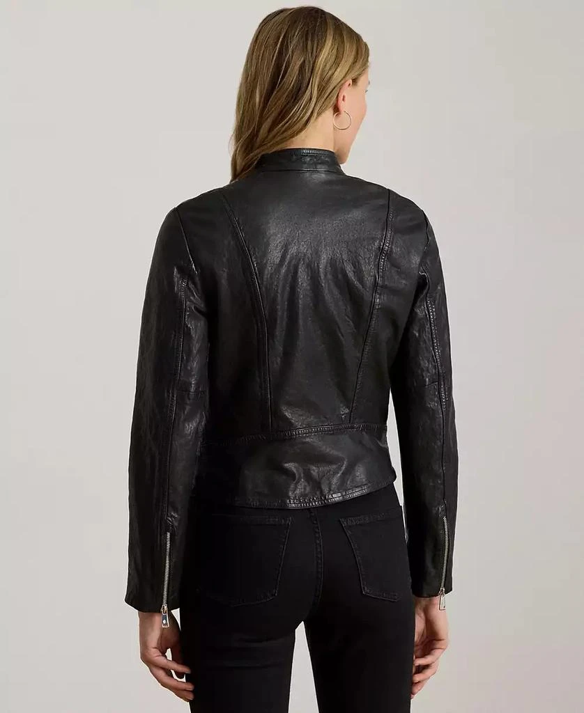 Ralph Lauren Women's Tumbled Leather Moto Jacket 2