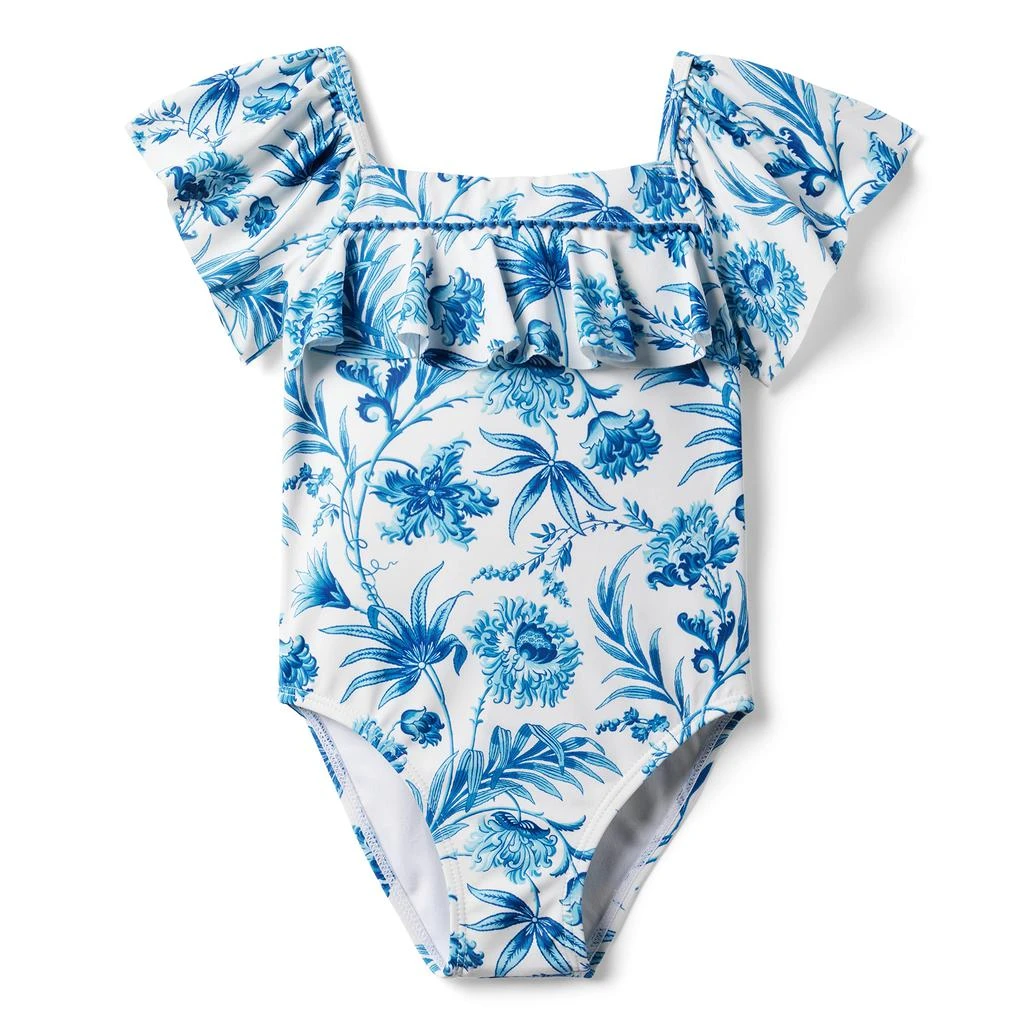 Janie and Jack Floral One-Piece Swim (Toddler/Little Kids/Big Kids) 1