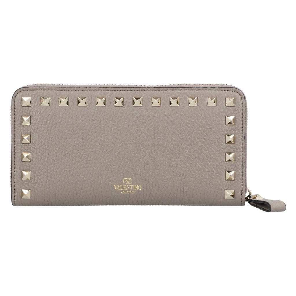 Valentino Rockstud Grey Leather Wallet 4