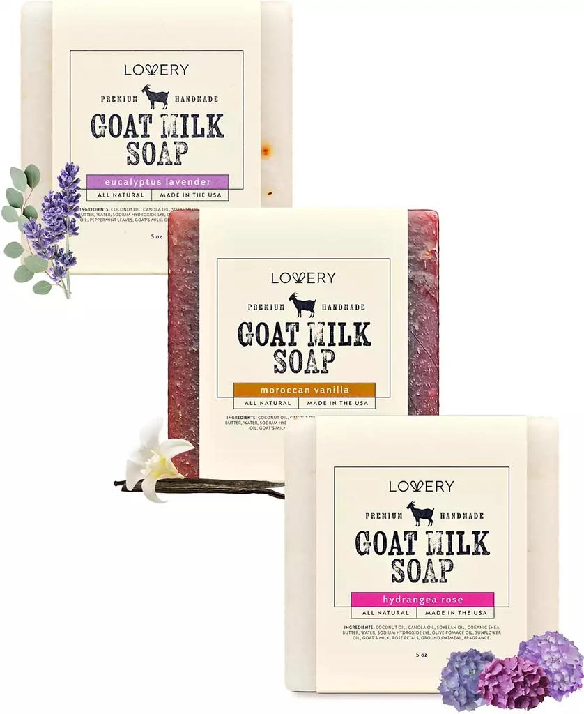 Lovery 3-Pc. Goat Milk Soap Bars Set