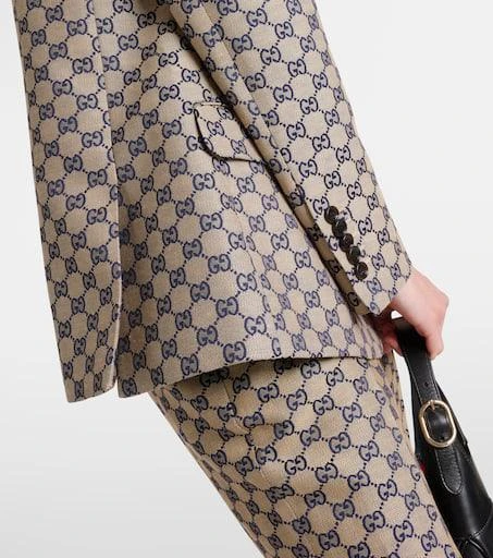 Gucci GG canvas linen-blend blazer 5