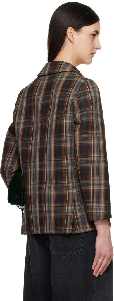 Acne Studios Brown Check Bonded Blazer 3