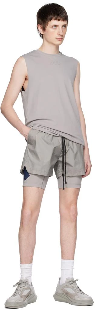 TEMPLA Gray Cross Back Tank Top 4