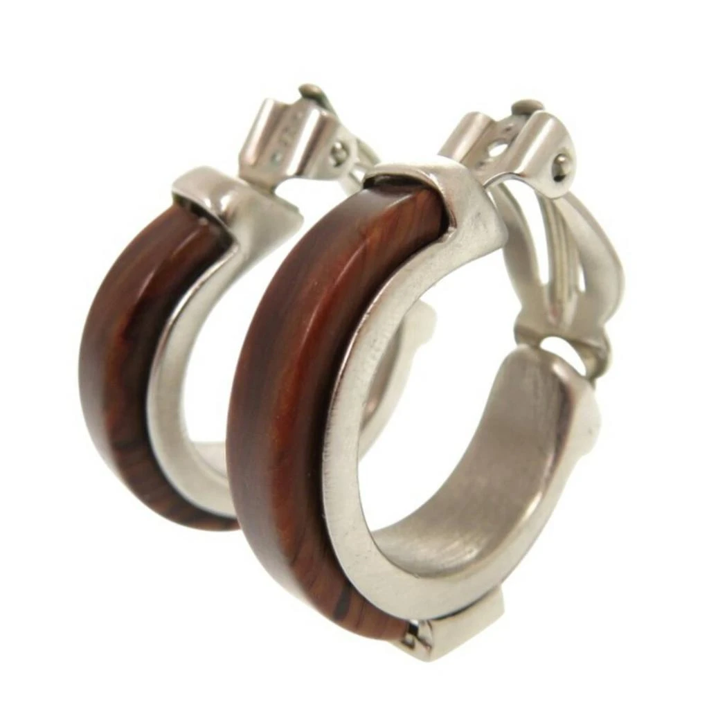 Givenchy Metal Wood Clip Earrings (Pre-Owned) 2