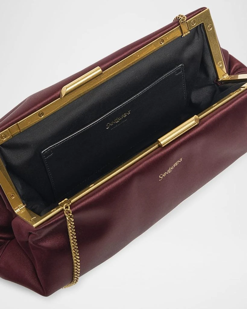 Yves Saint Laurent Small Clutch Bag in Satin with Chain 3