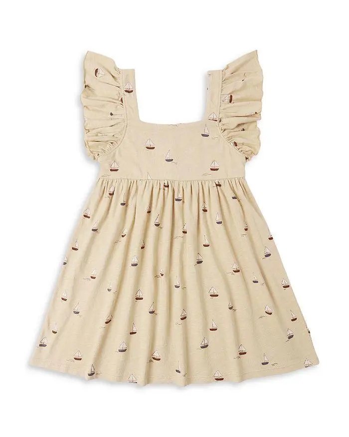 Rylee + Cru Girls' Mariposa Sailboat Print Dress - Little Kid, Big Kid