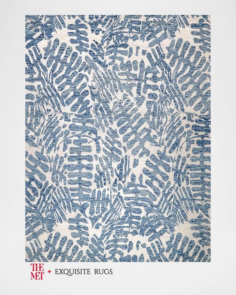 Exquisite Rugs Botanica Hand-Tufted Blue/Ivory Rug, 8' x 10' 1