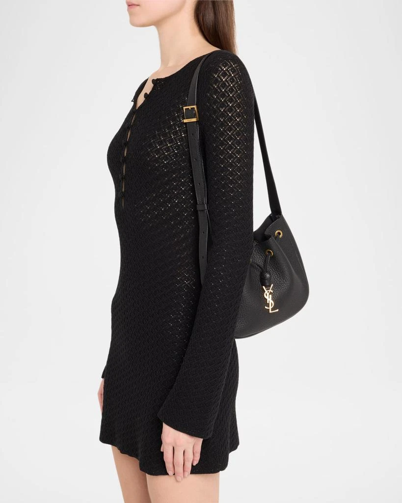 Yves Saint Laurent Paris VII Mini YSL Hobo Bag in Grained Leather 2