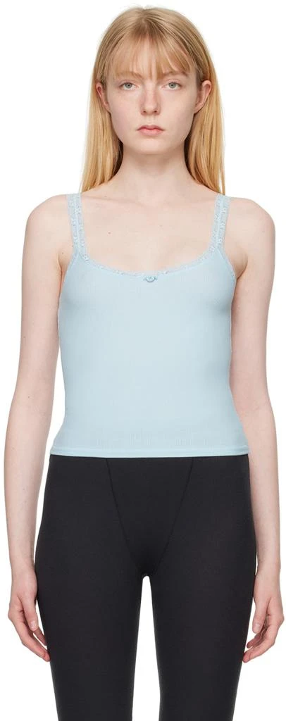 SKIMS Blue Soft Lounge Lace Tank Top 1