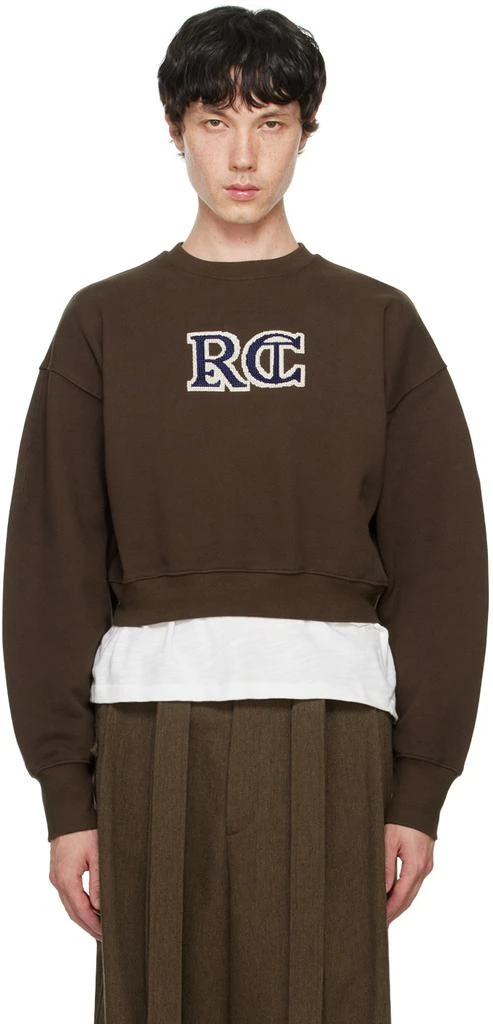 Recto Brown Embroidered-Logo Sweatshirt 1