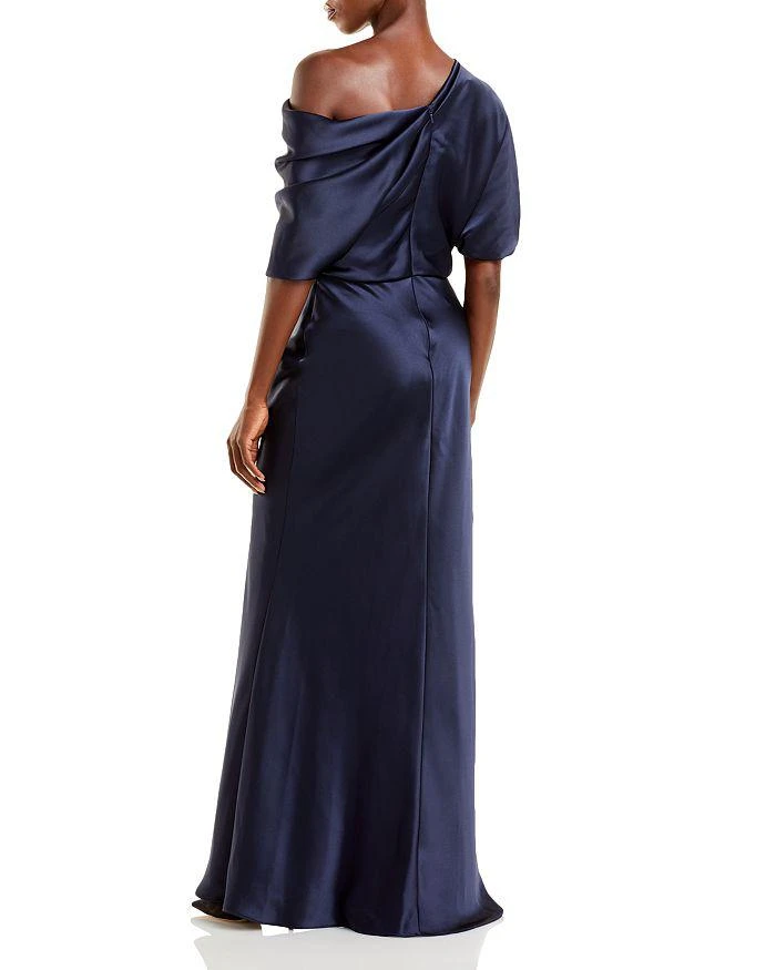 Amsale Draped Satin One Shoulder Dress 3