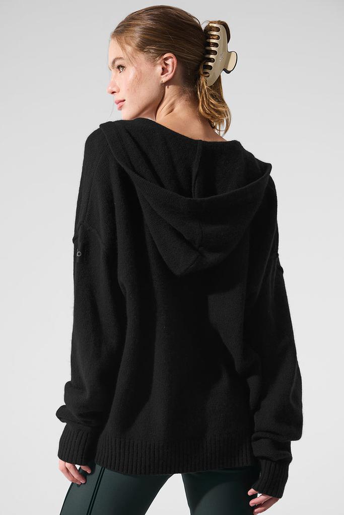 Alo New Class Cashmere Full Zip Hoodie - Black