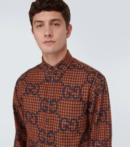 Gucci Maxi GG gingham wool shirt 5