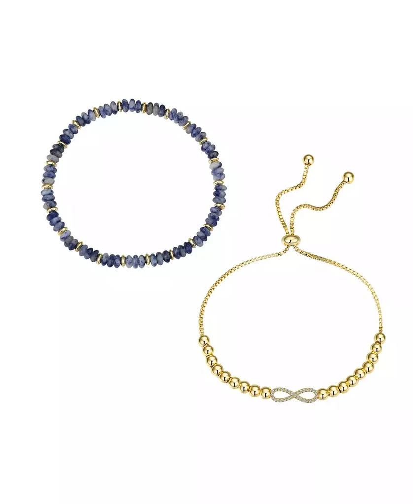 Unwritten Sodalite Stretch and Infinity Bolo Bracelet Set 1
