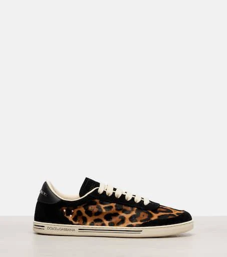 Dolce 
Gabbana Saint Tropez Light suede-trimmed calf hair sneakers 4