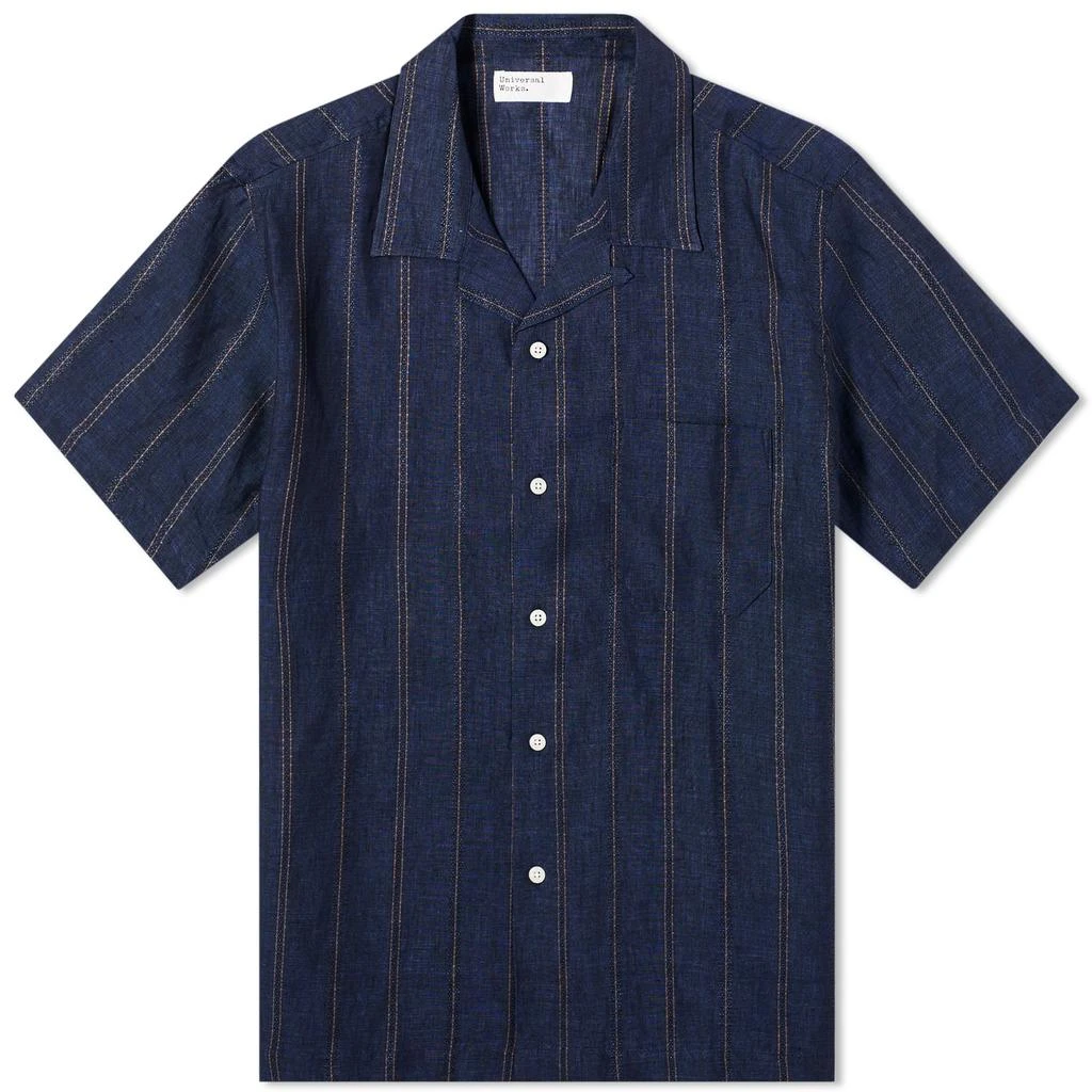 Universal Works Universal Works Linen Stripe Road Shirt 1