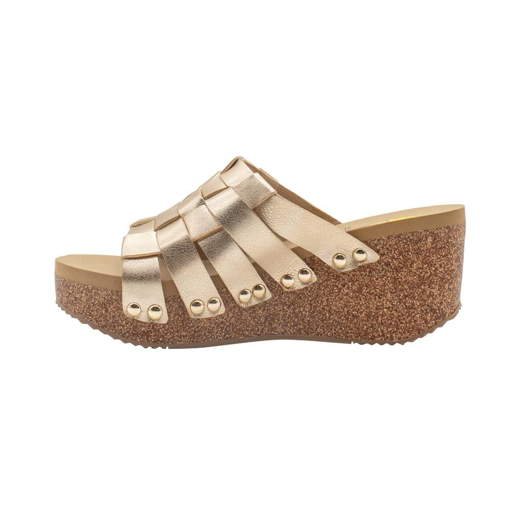 VOLATILE Enoki Studded Metallic Slide Wedge Sandals 3